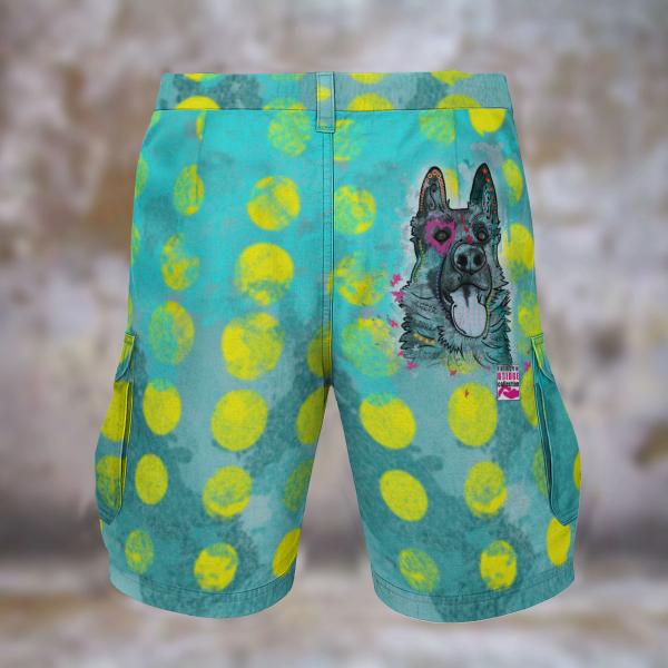 Cargohose mit Eddy - Hose, lang oder kurz, bunt, 100% Polyester, Grösse S-5XL, fester Stoff, Normale Passform, Mischling, Mix, Deutscher Schäferhund